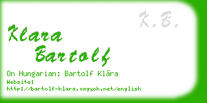klara bartolf business card